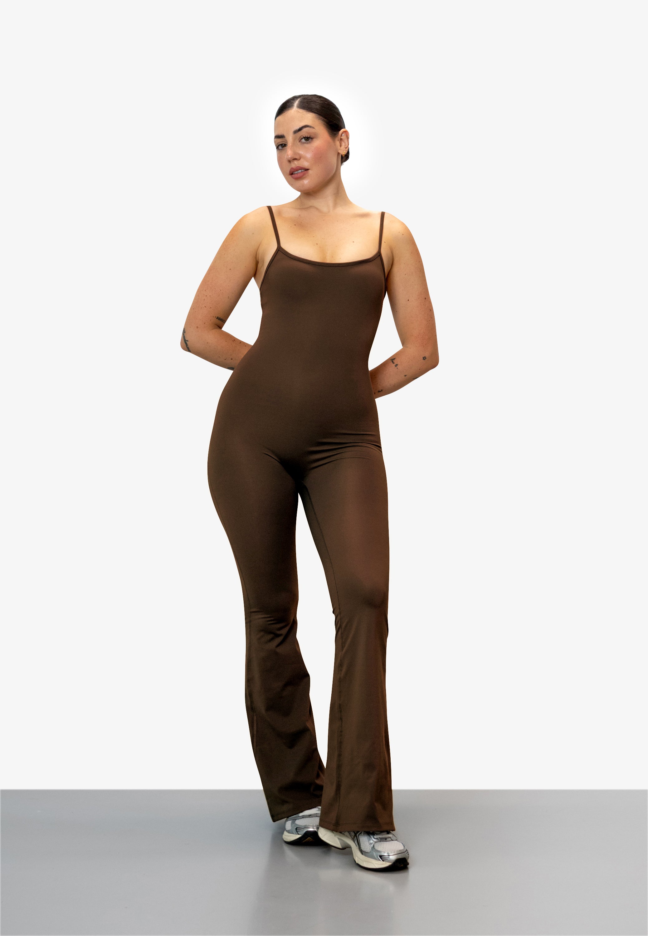 Flare Jumpsuit - Brown Khaki