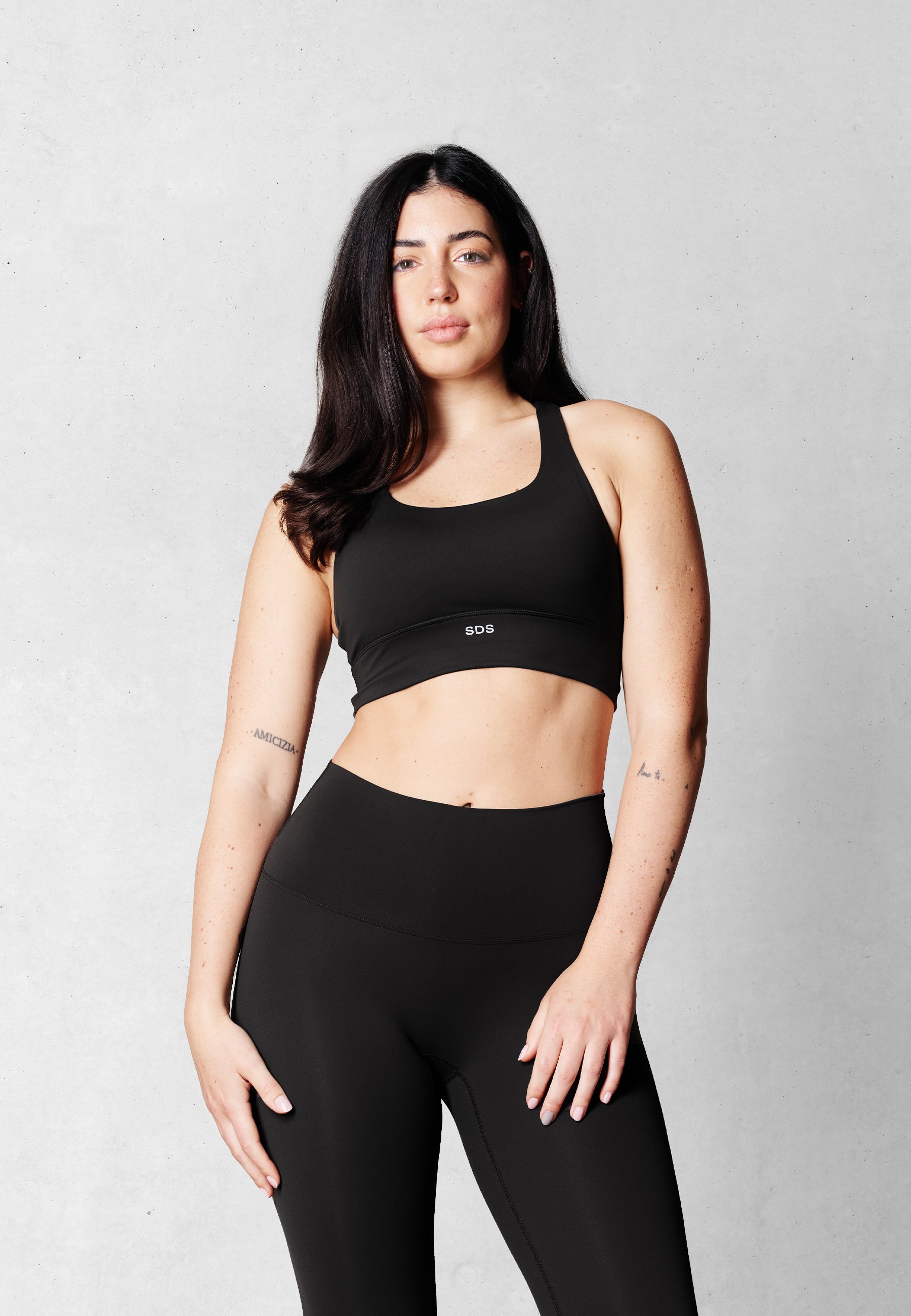 Luxe Cross Strap Bra - Black