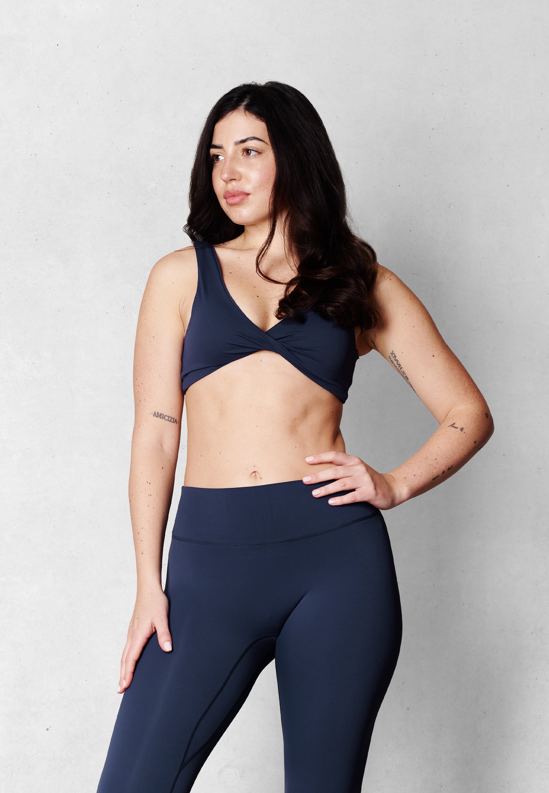 Twisted Refined Bra - Teal Blue