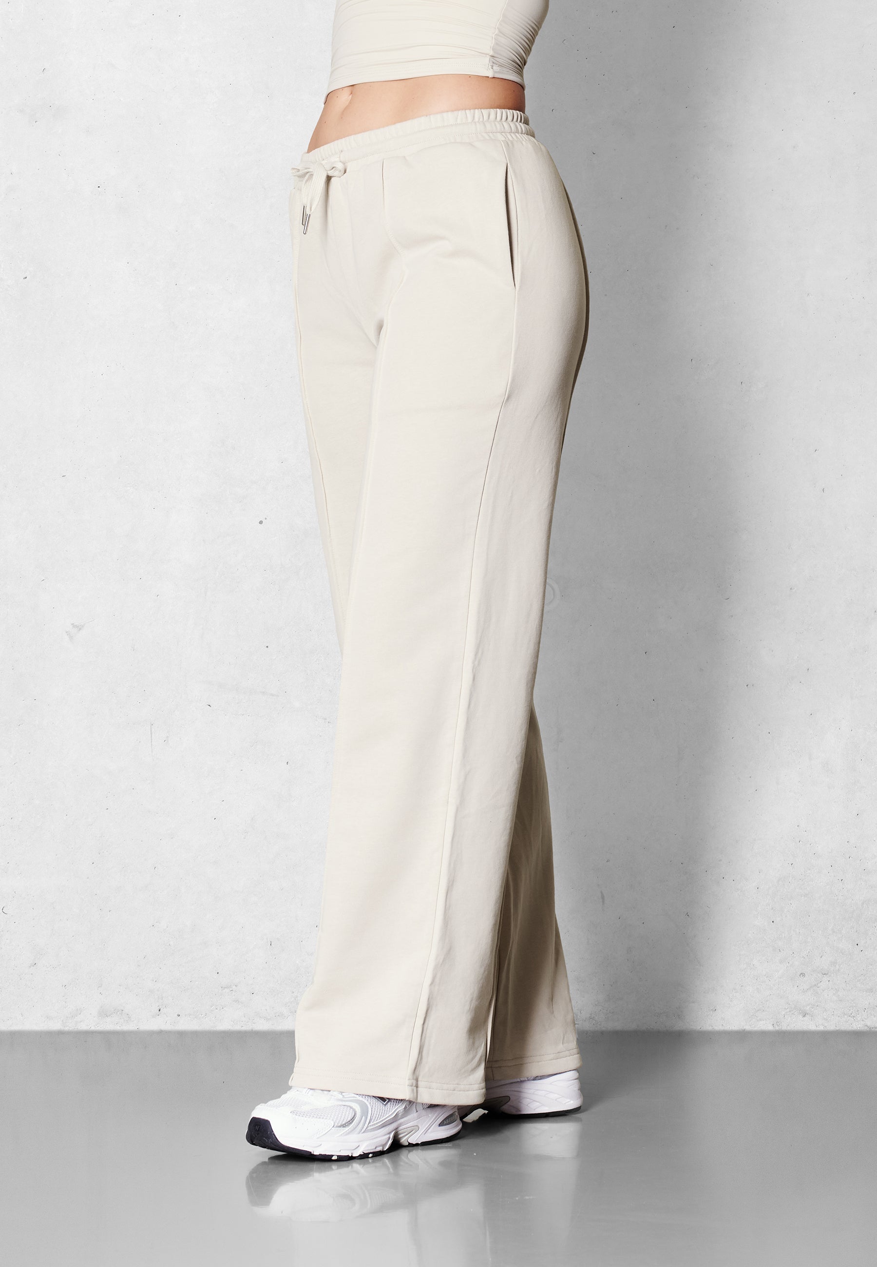 Wide Leg Lounge Pants - Beige