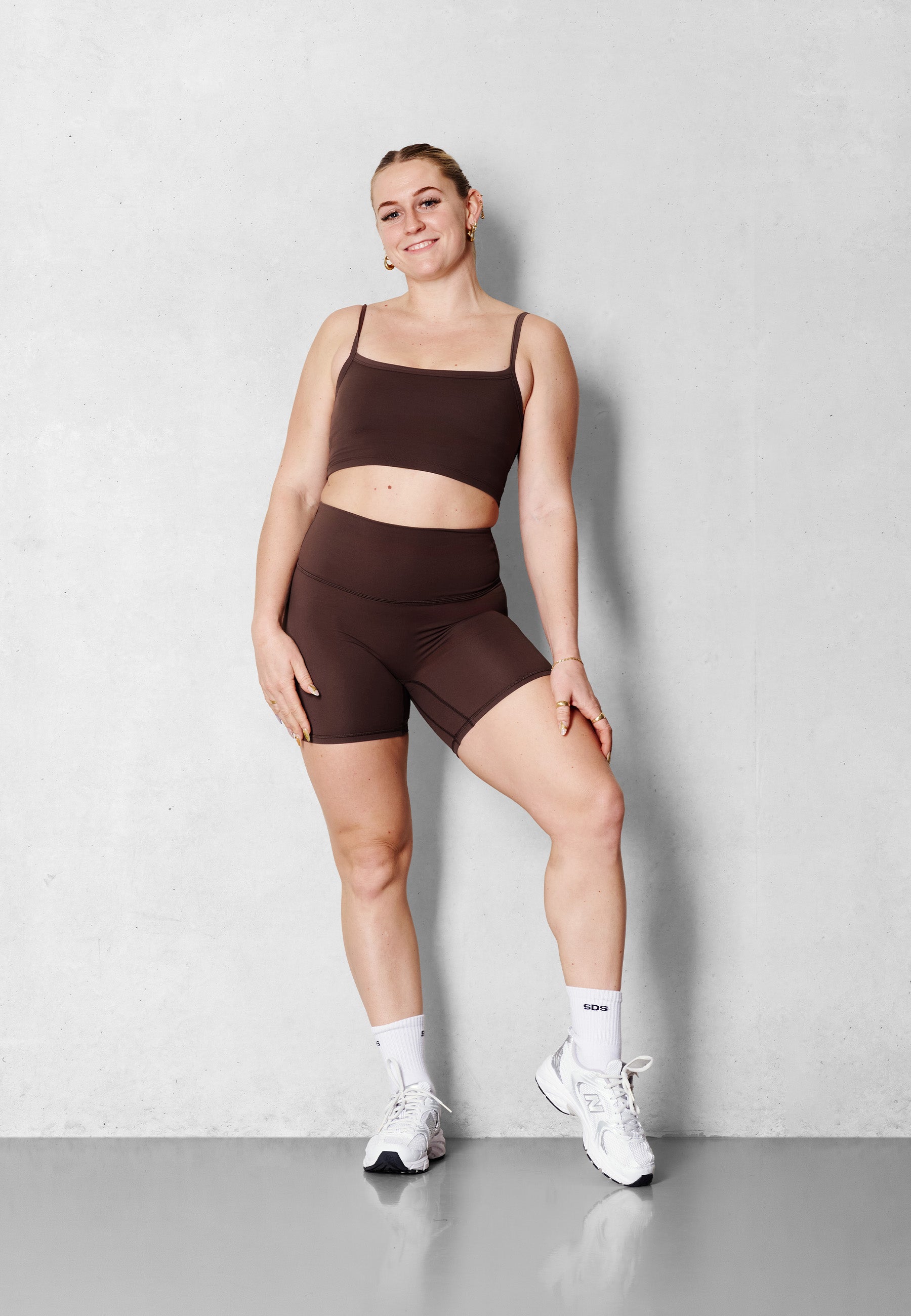 Biker Shorts mid length V3 - Chocolate Brown