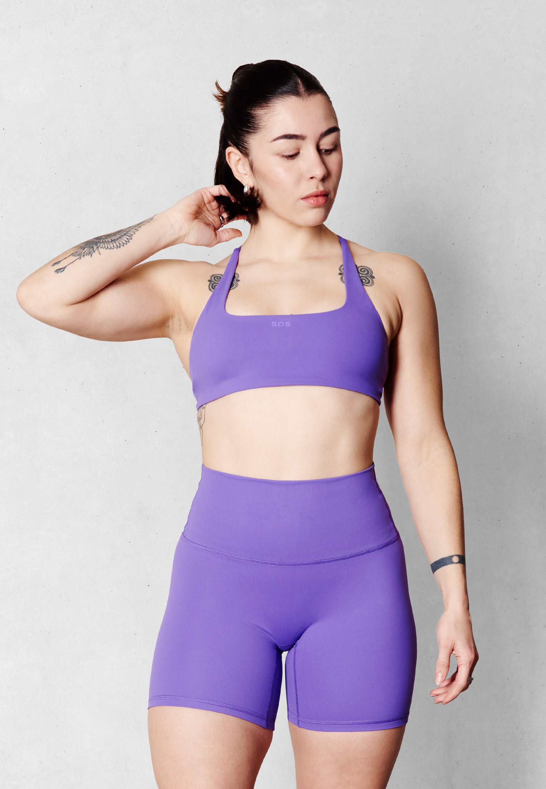 Biker Shorts mid length V3 - Intense Purple