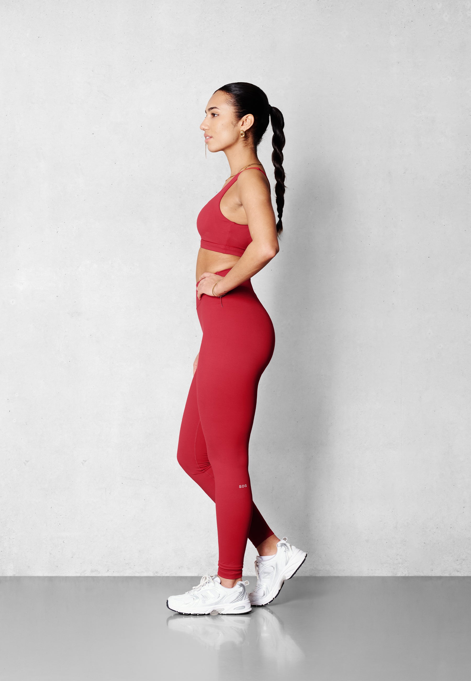 Luxe Tights- Full Length- Impact Fabric - Spicy Red