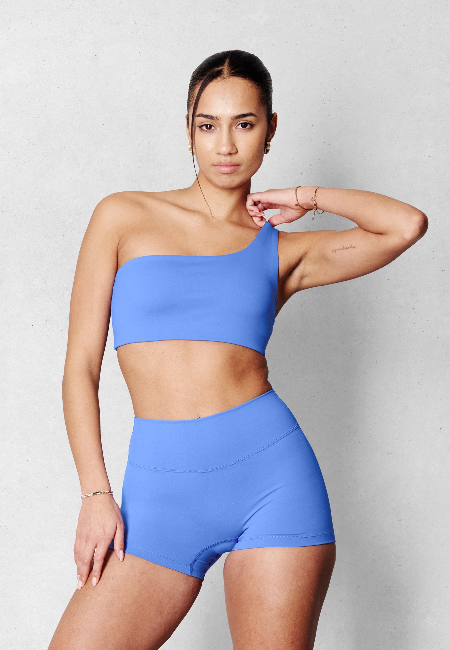 One Shoulder Bra - Sky Blue