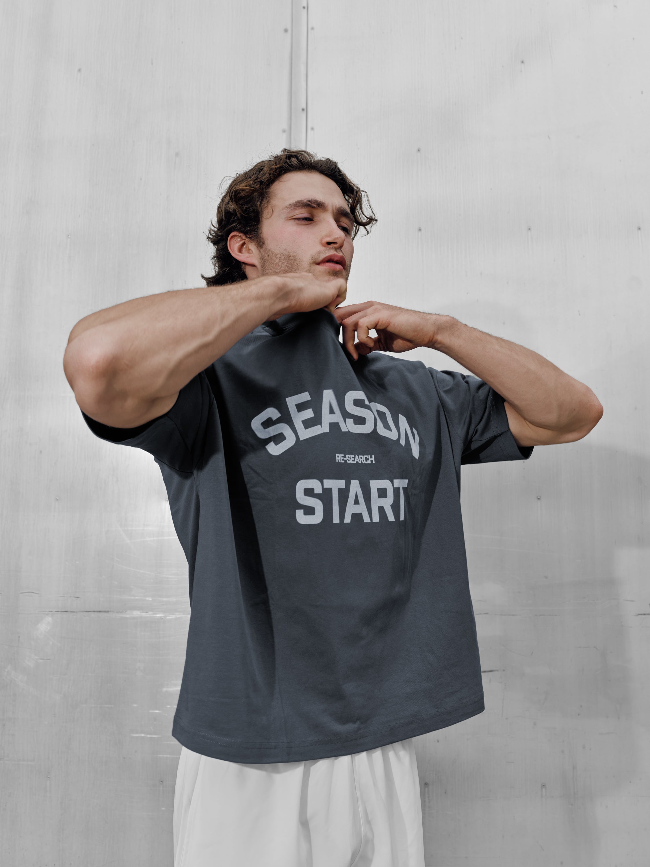 Season Start Heavyweight T - Faded Blue