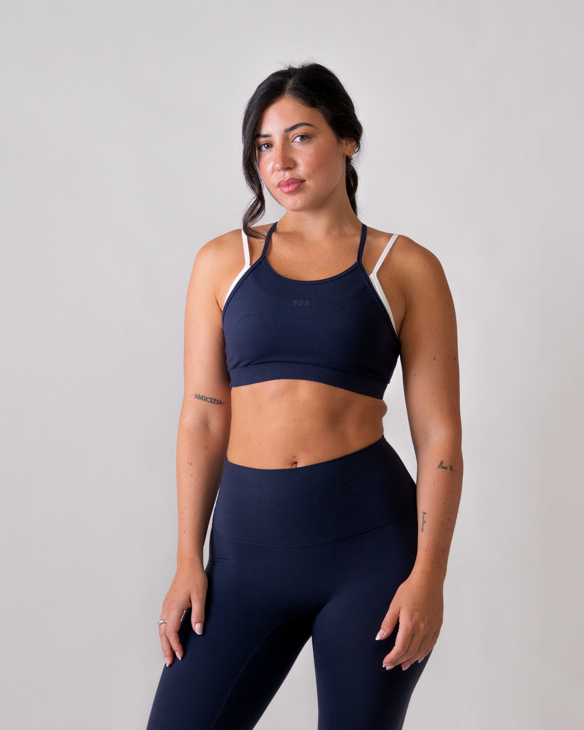 Double Layer Racer Back Bra - Navy Blue- White - SculptFlex (Coming Soon)