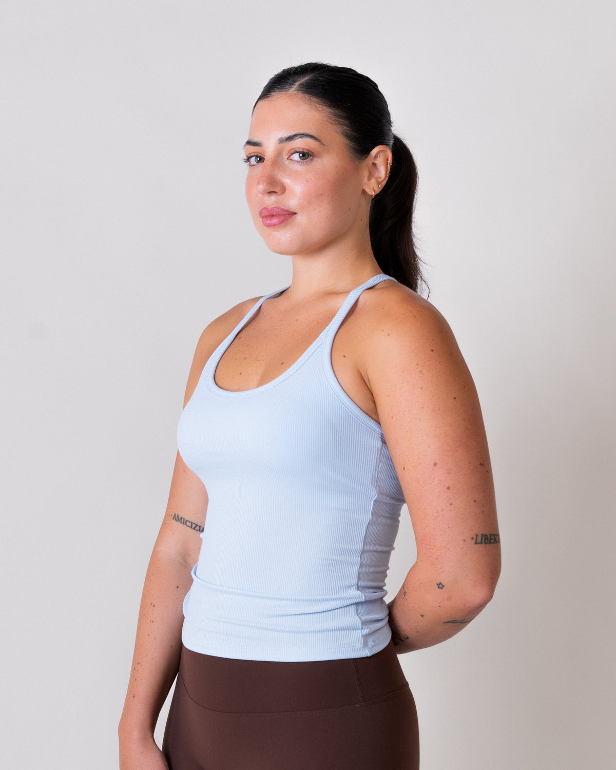 Racer Tank - basis Natural Fiber - Sky Blue