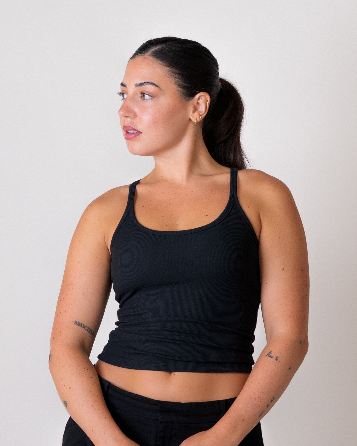 Racer Tank - basis Natural Fiber - Black