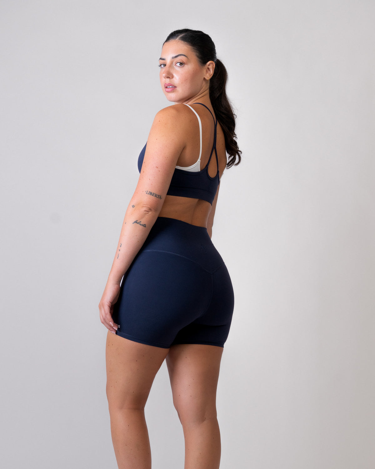 Double Layer Racer Back Bra - Navy Blue- White - SculptFlex (Coming Soon)