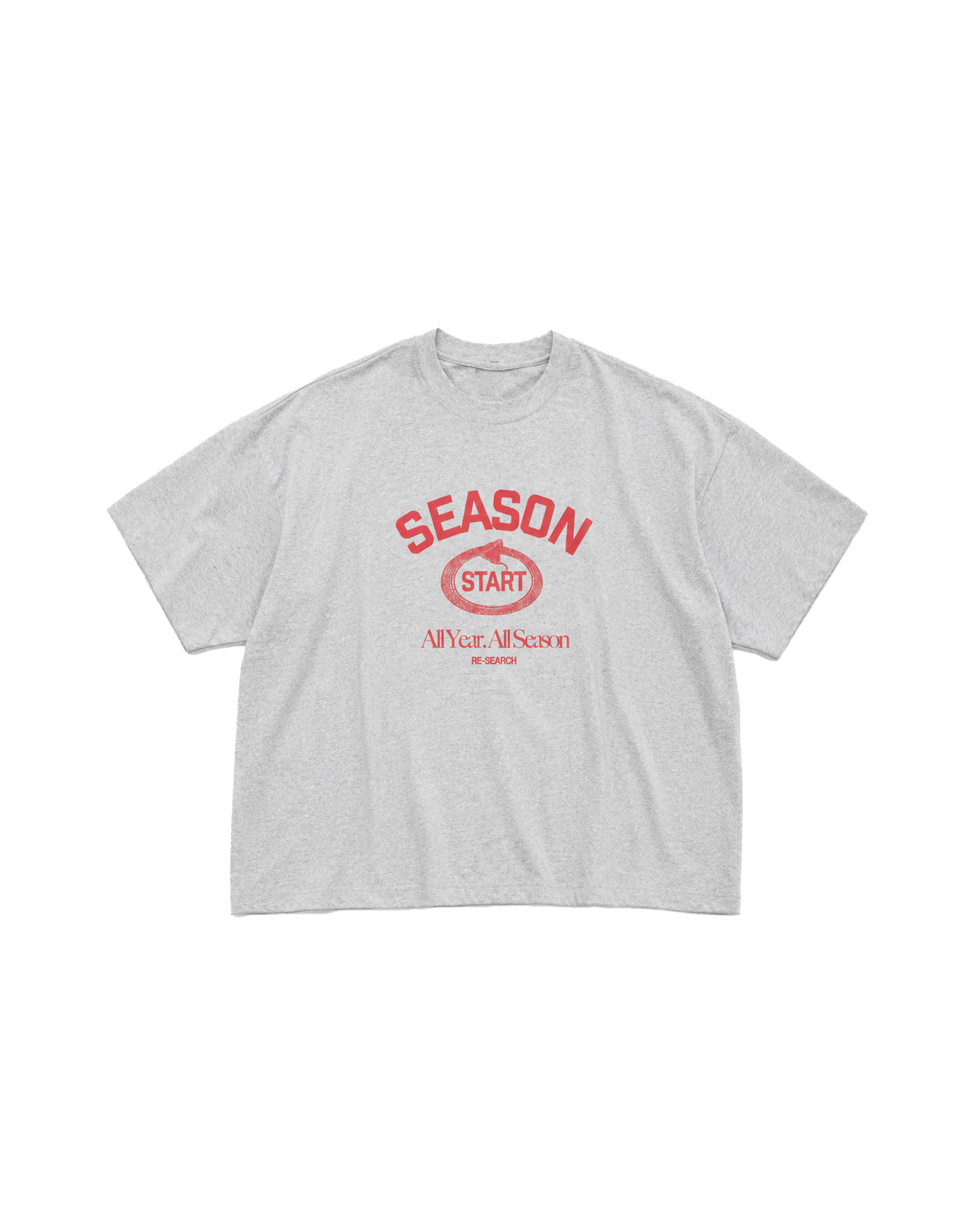 Season Start Heavyweight T - Grey and Red