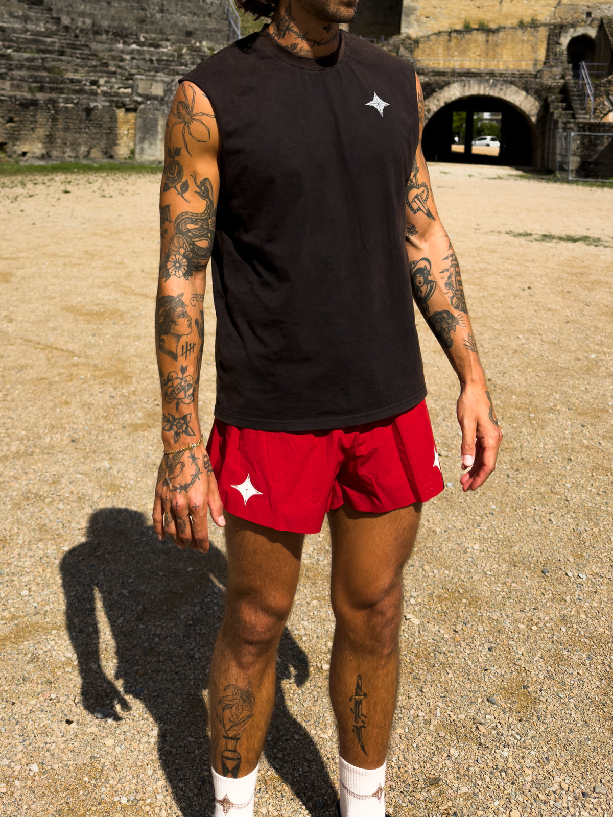 PRE-ORDER Split Running Shorts - Burnt Red