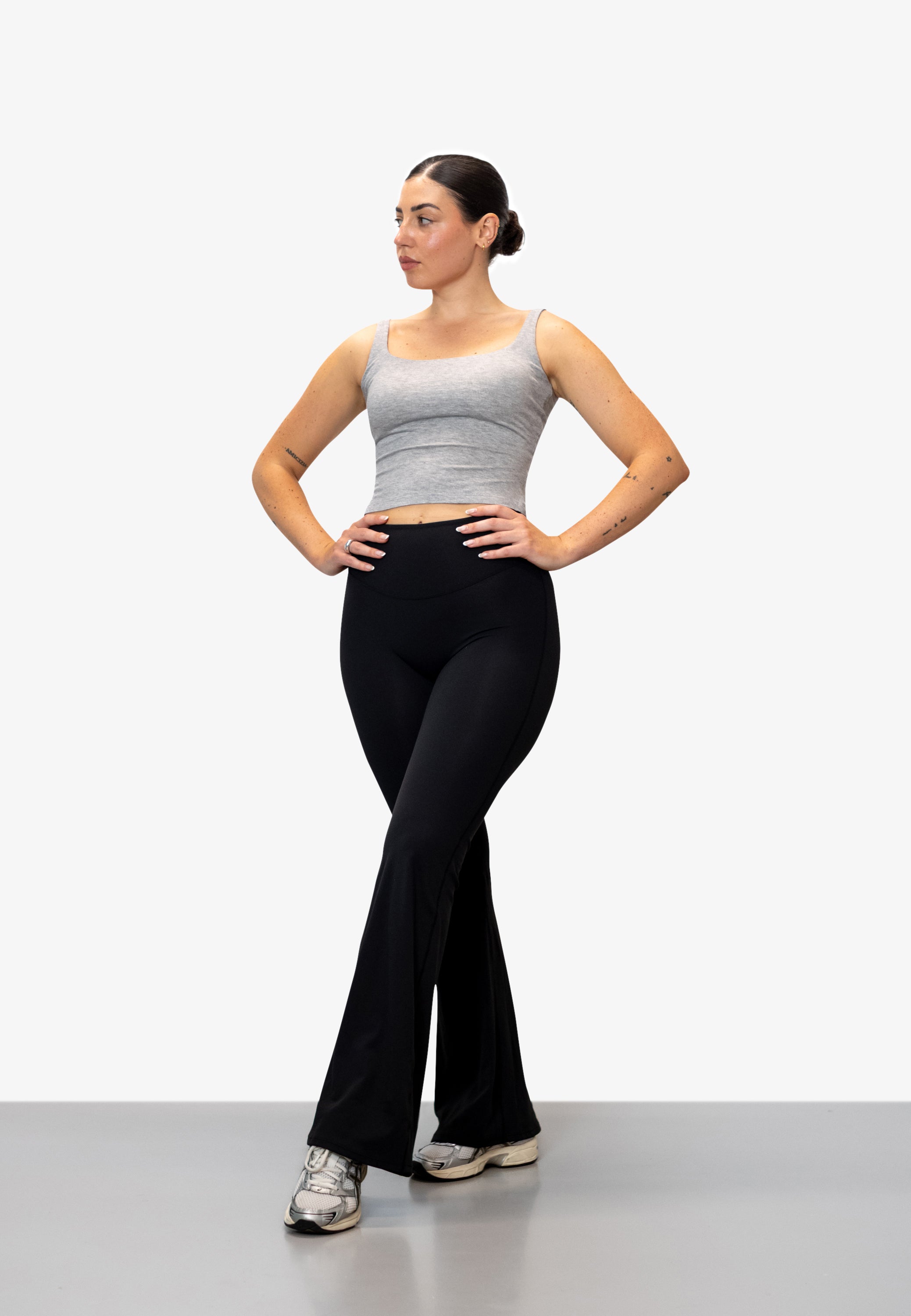 Cropped Rib Tank - Heather Grey