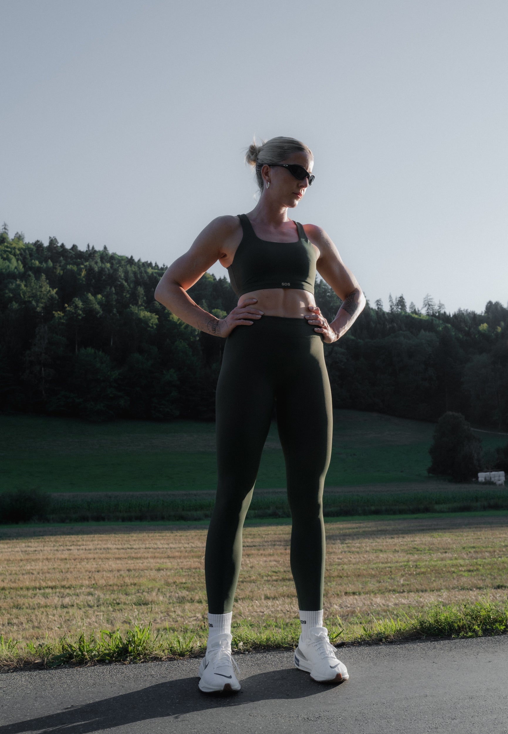 Luxe Tights- Full Length- Impact Fabric - Ever Green