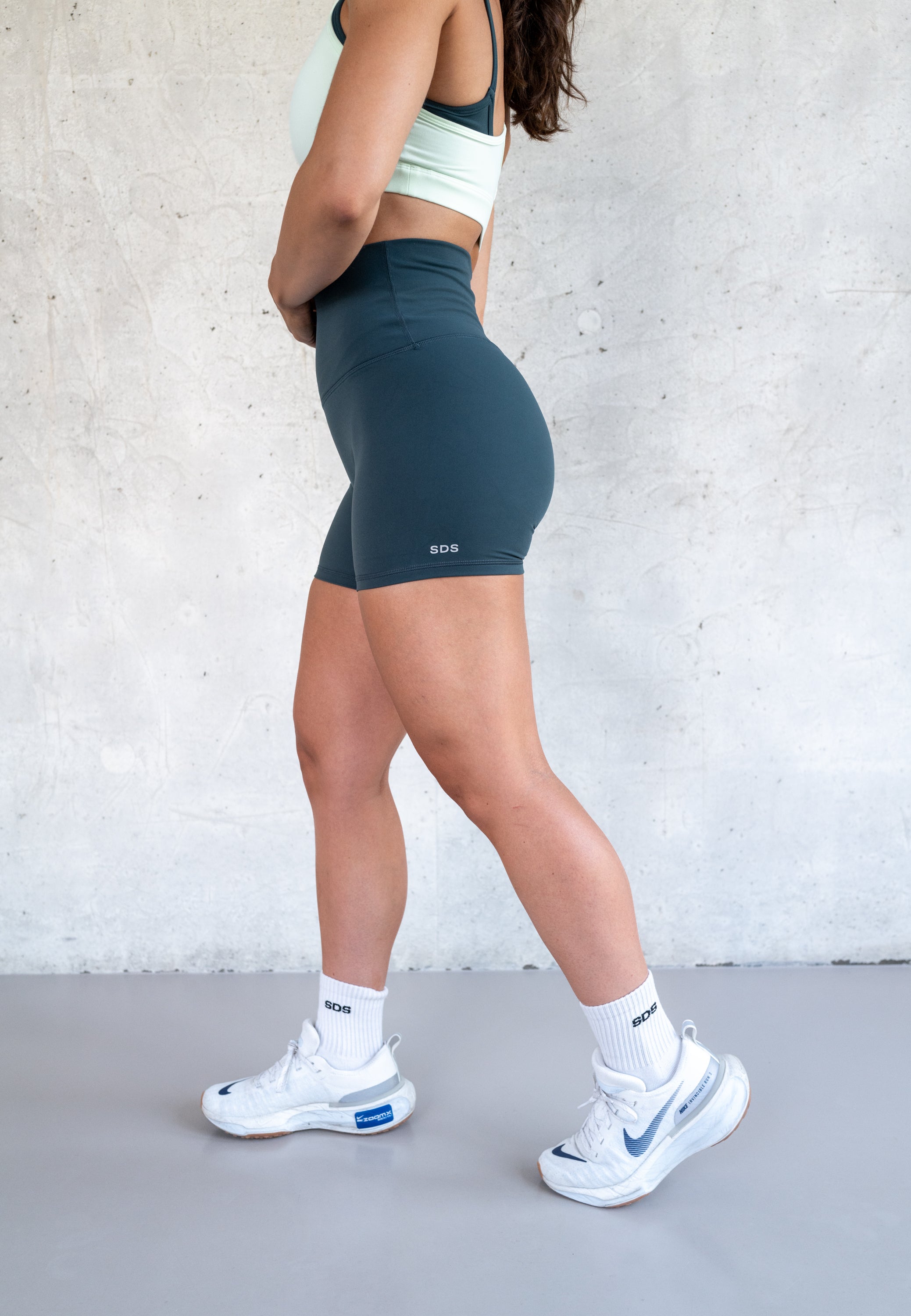 SculptFlex Shorts - Extra High Waist Mid Length - Teal Green