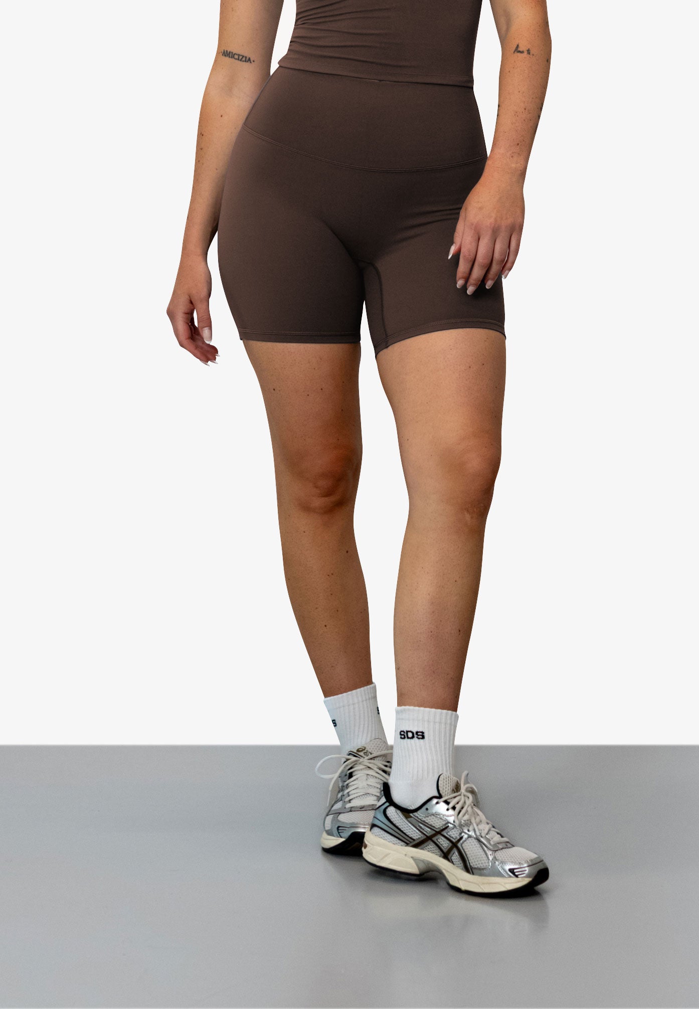Biker Shorts mid length V3 - Chocolate Brown