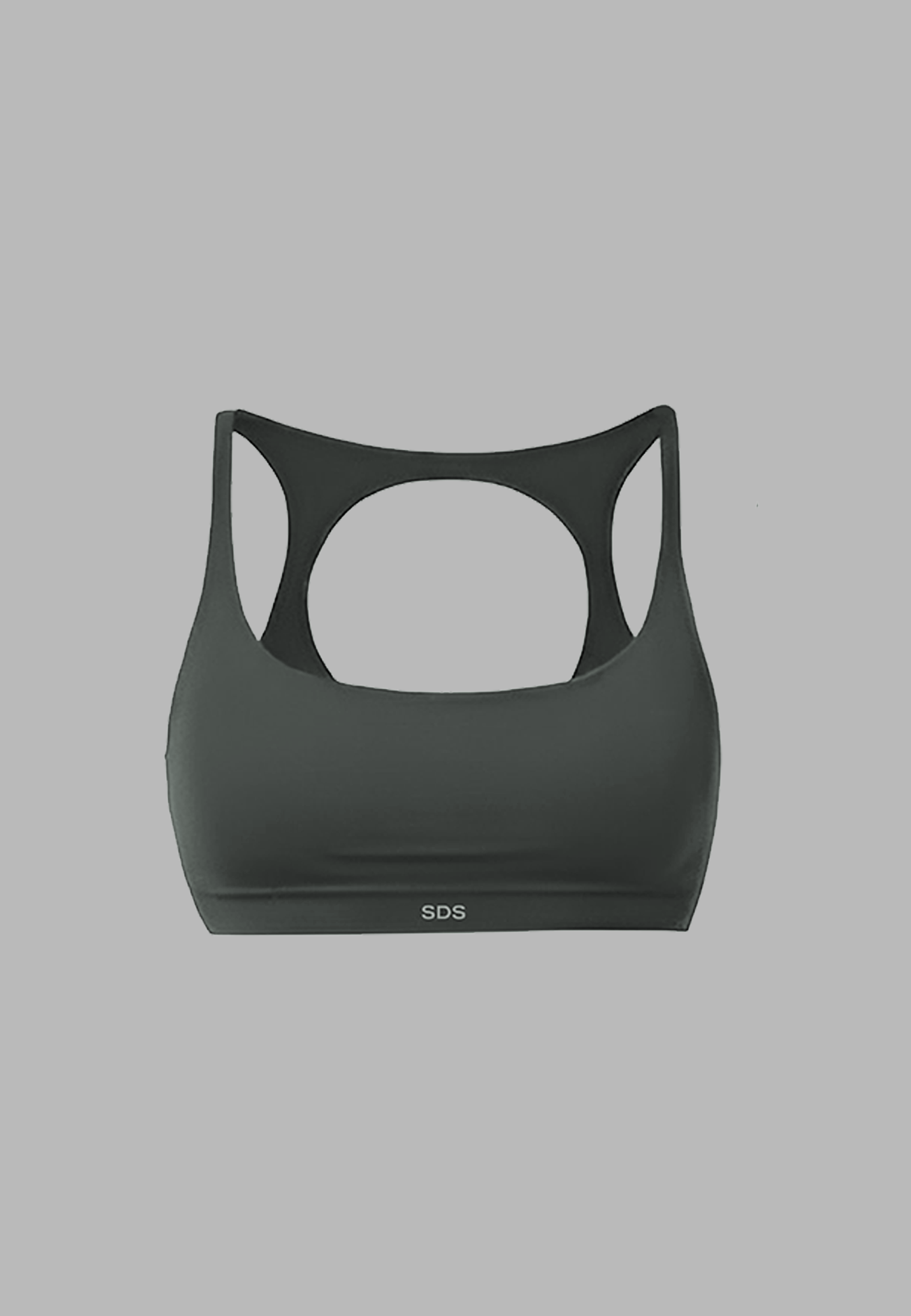 Open Back Bra - Impact - Stone Green