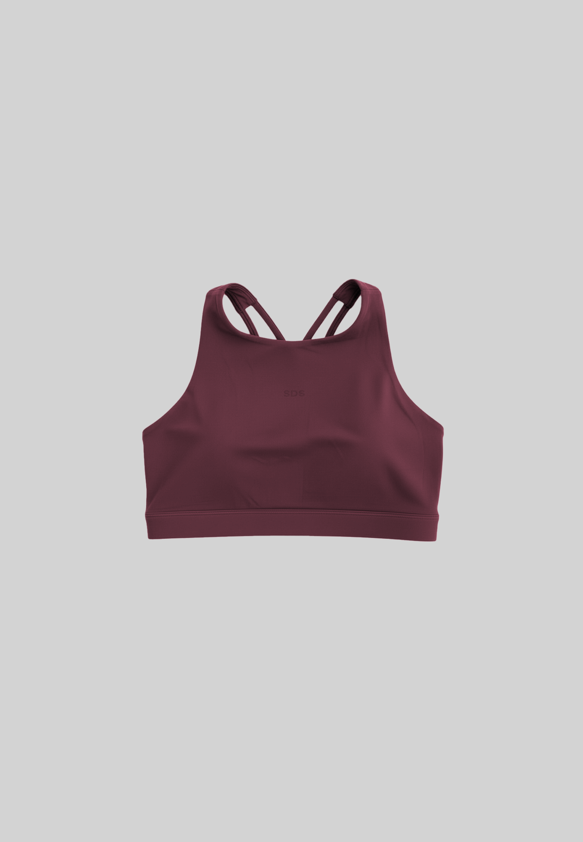 Hybrid High Neck Bra - Red Brown