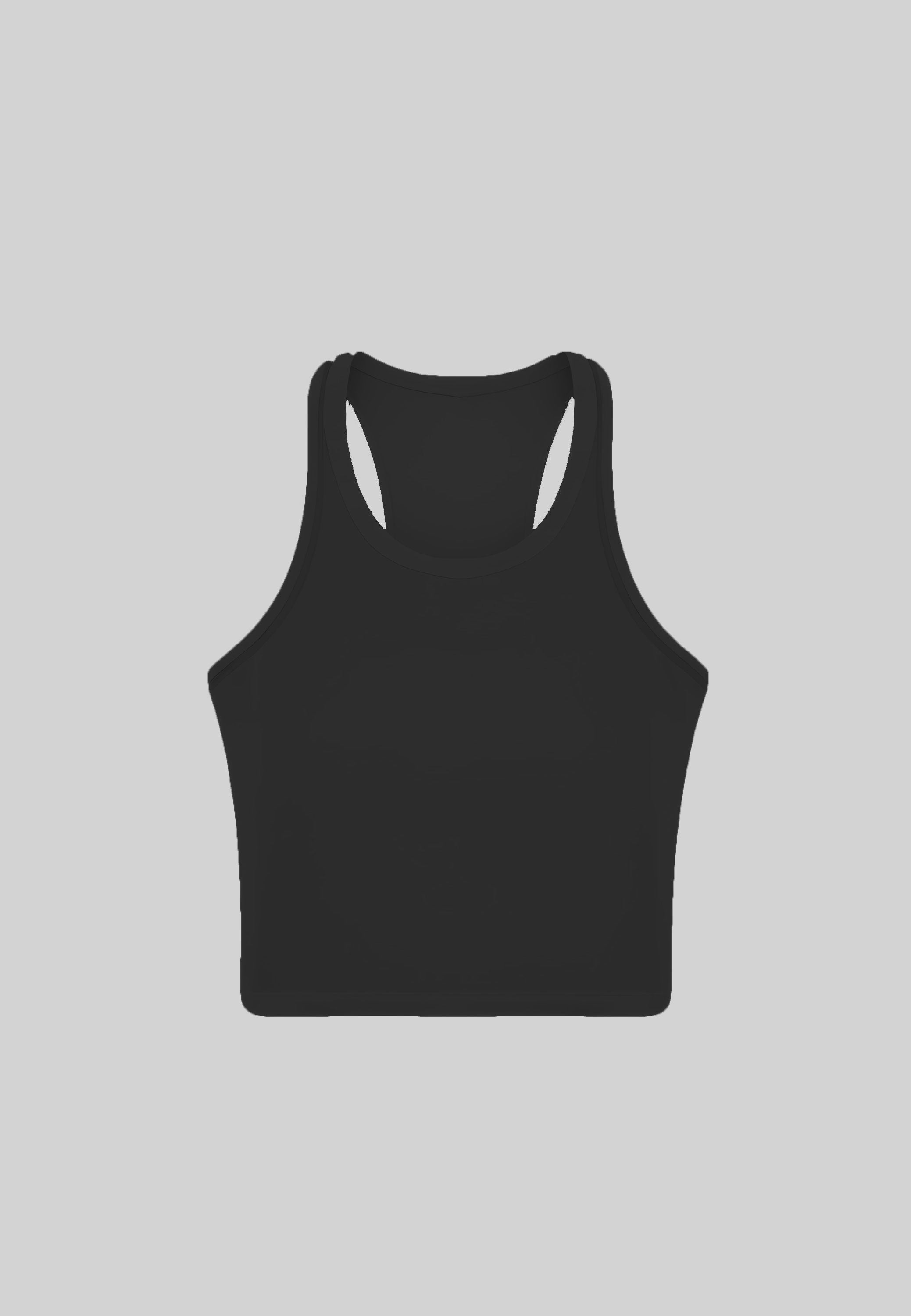 Rib Racer Back Full Length Top - Black