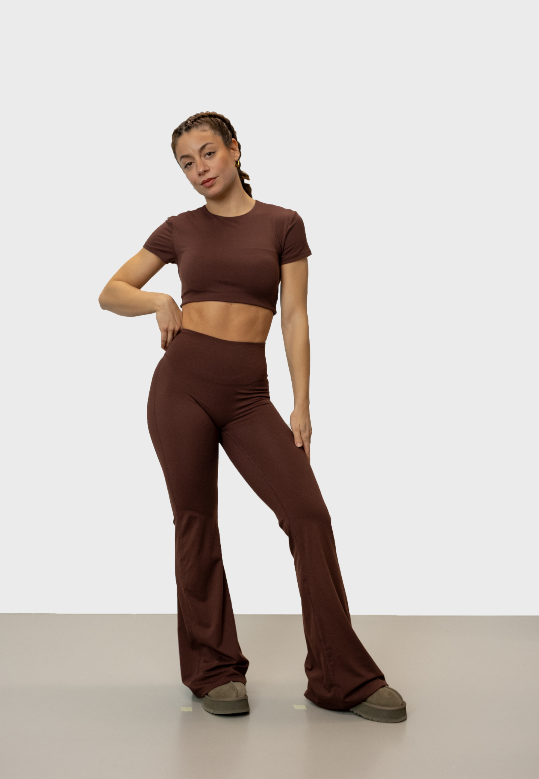V2 Flare Leggings - Hidden Scrunch - Brown