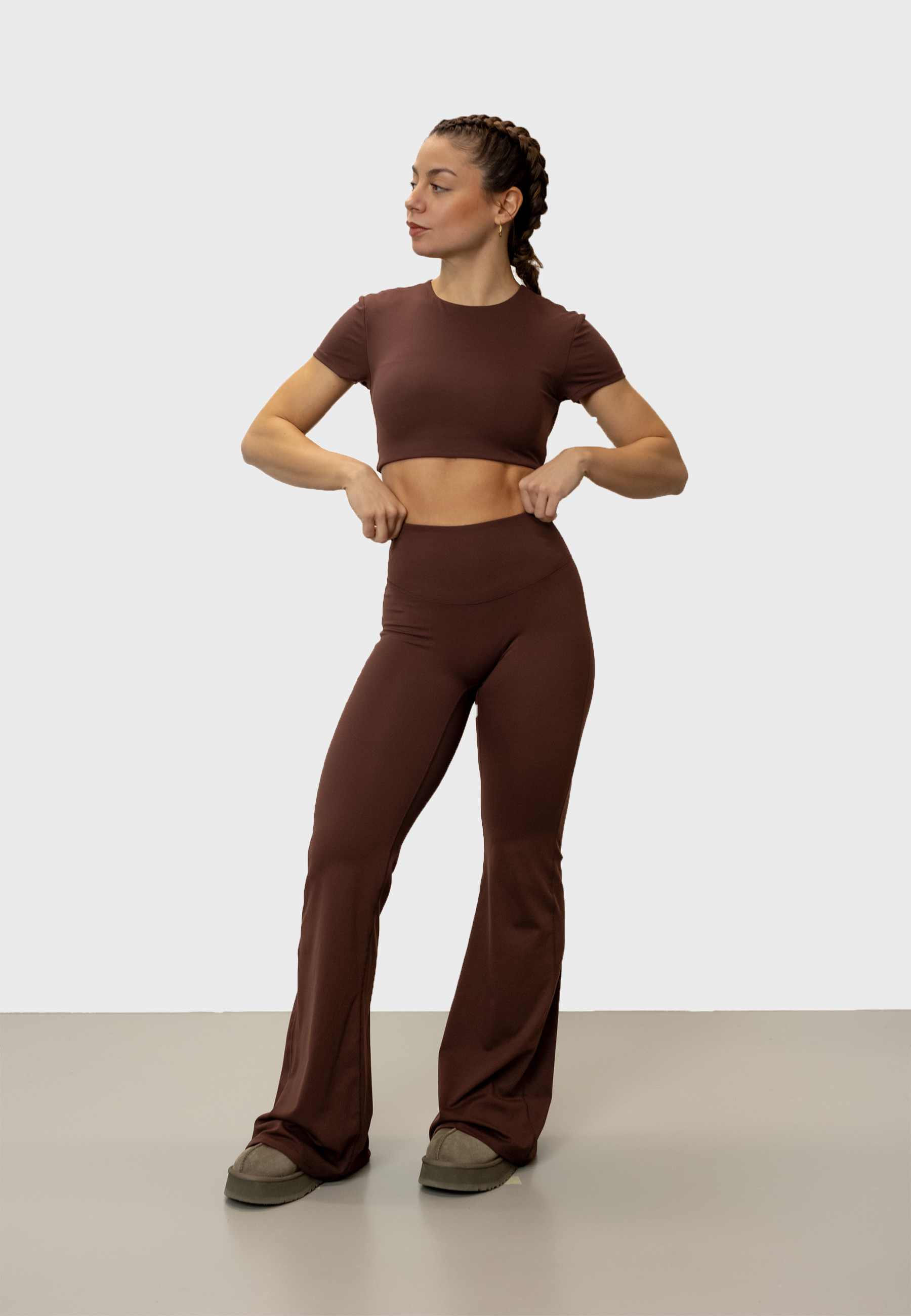 V2 Flare Leggings - Hidden Scrunch - Brown