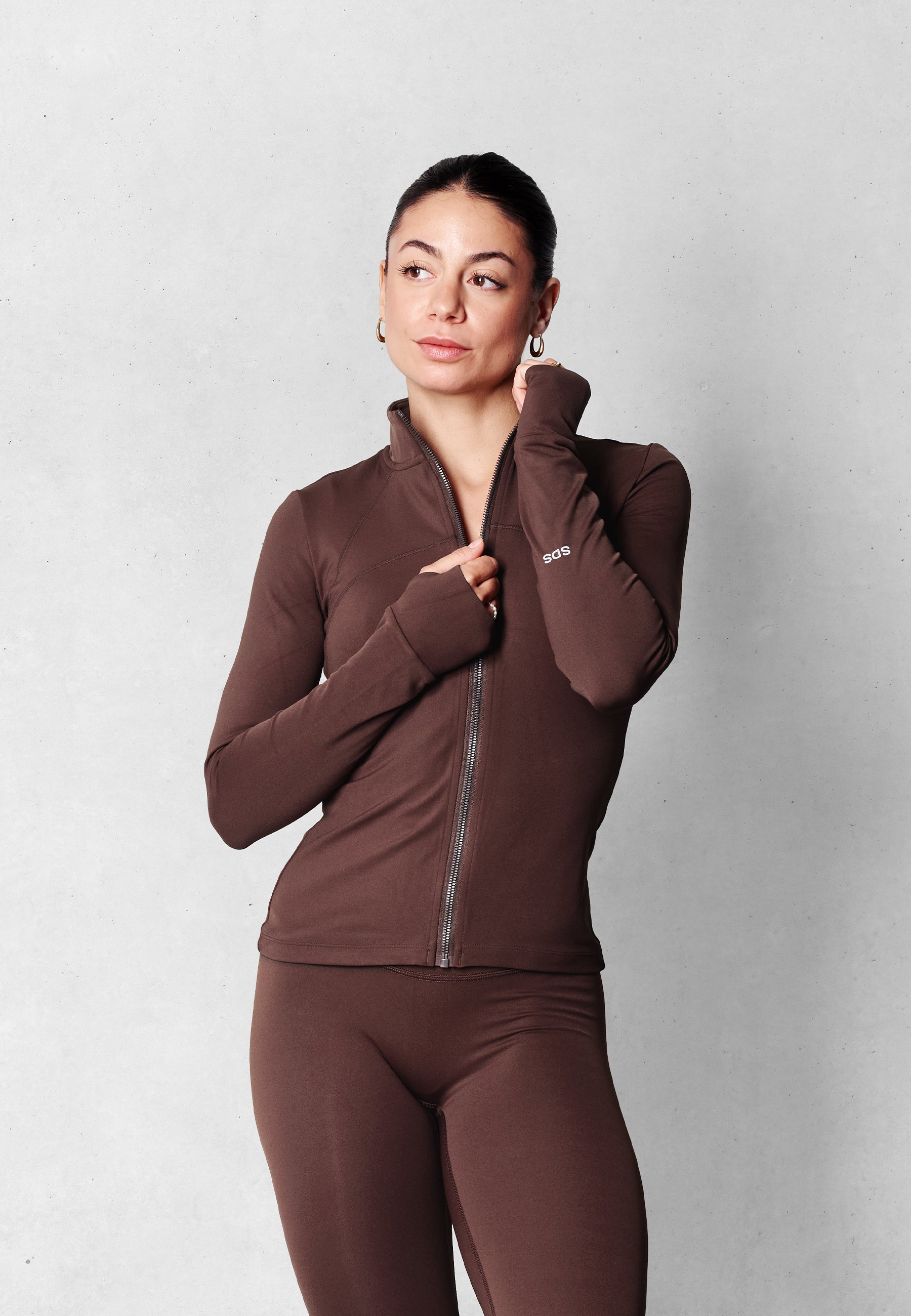 Weiche Fleece-Jacke mit Reißverschluss - Pariser Braun