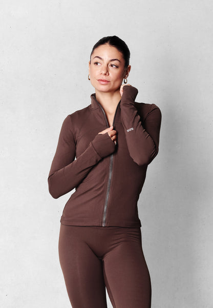 Weiche Fleece-Jacke mit Reißverschluss - Pariser Braun