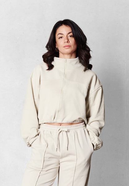 Gekürzte Pulloverjacke - Beige