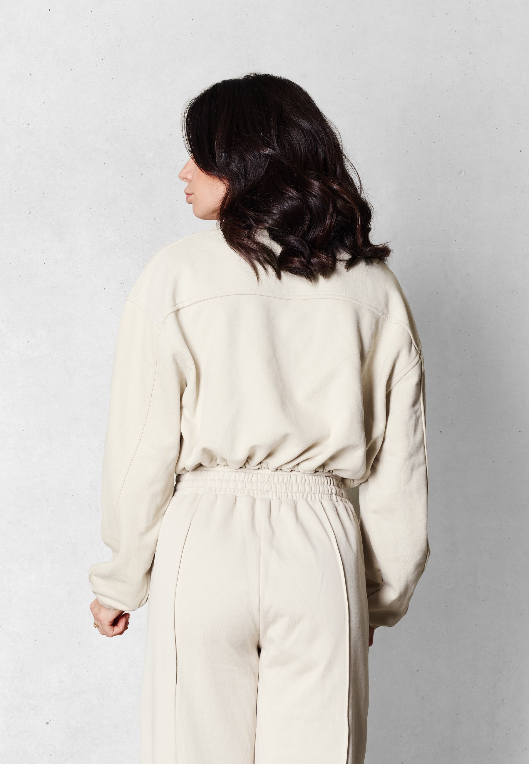 Gekürzte Pulloverjacke - Beige