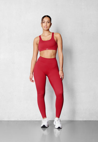 Luxe Leggings Volle Länge- Impact Stoff - Spicy Red