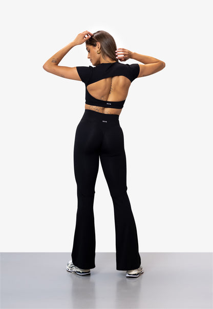 V2 Flare Leggings - Versteckter Knick - Schwarz
