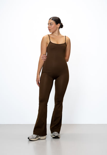 Flare Jumpsuit - Brown Khaki