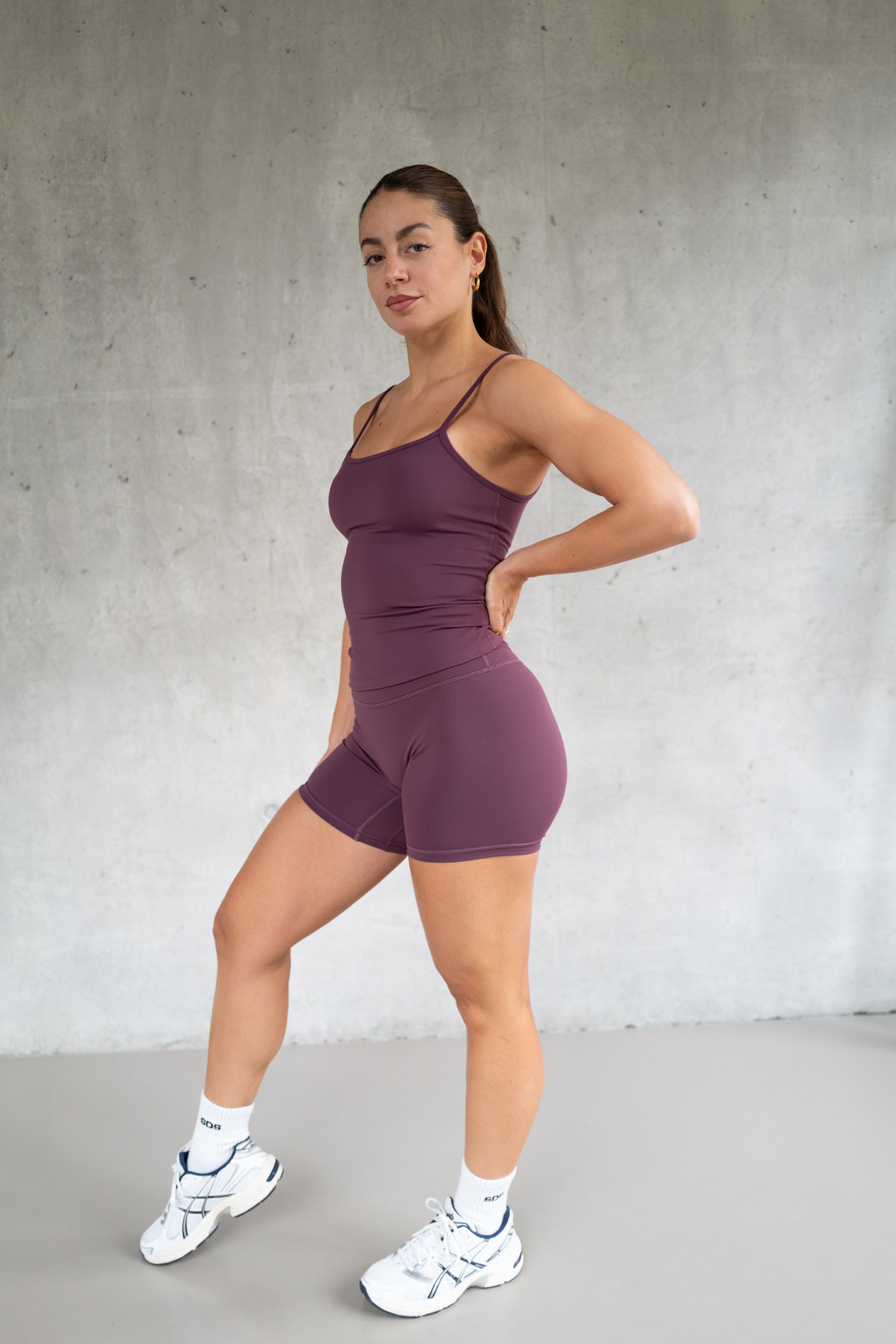 Mid Length Booty Shorts - Deep Berry