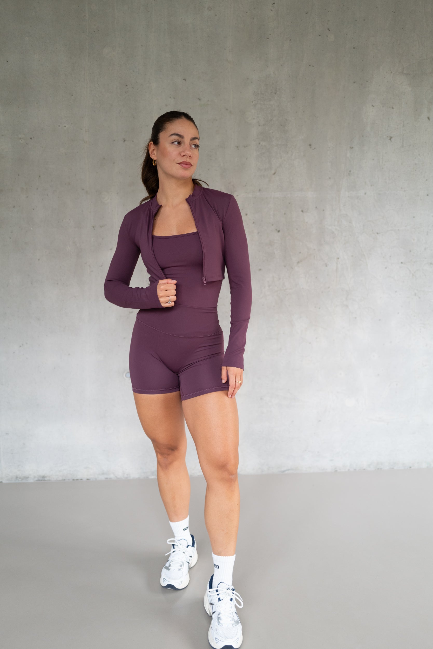 Mid Length Booty Shorts - Deep Berry