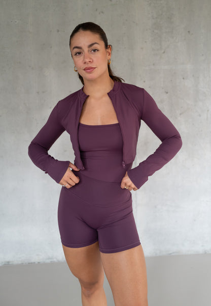 Active Zip Jacket Cropped - Deep Berry