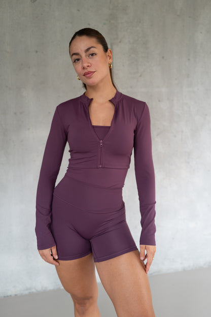 Active Zip Jacket Cropped - Deep Berry