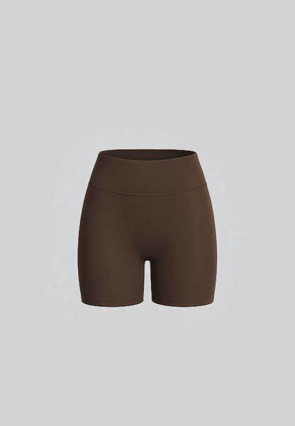 Mid Length Booty Shorts - Brown Khaki
