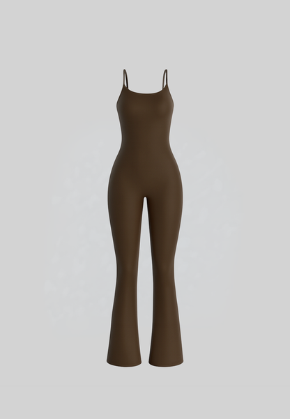 Flare Jumpsuit - Brown Khaki