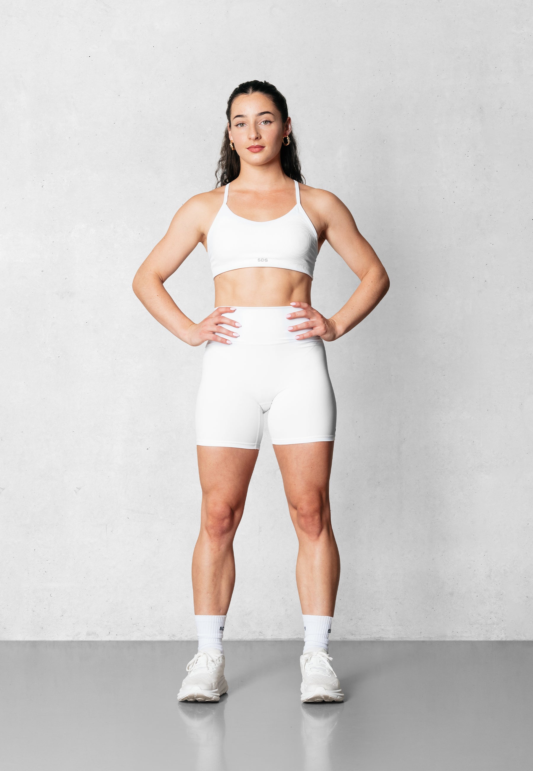 Short motard mi-long - Blanc