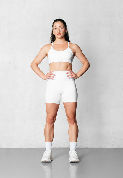 Short motard mi-long - Blanc