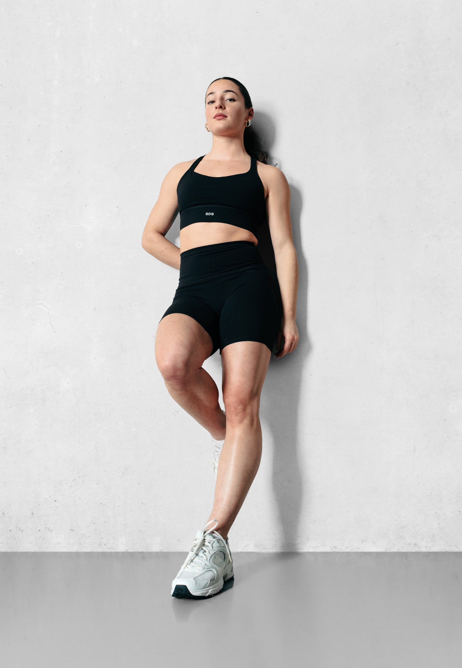 Biker Shorts mid length  - Black