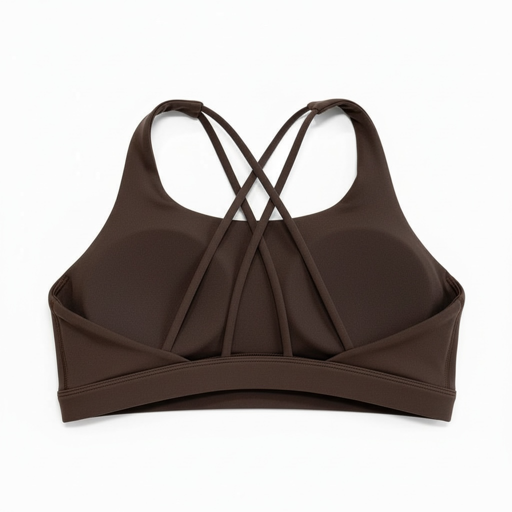 Hybrid High Neck Bra - Chocolate Brown