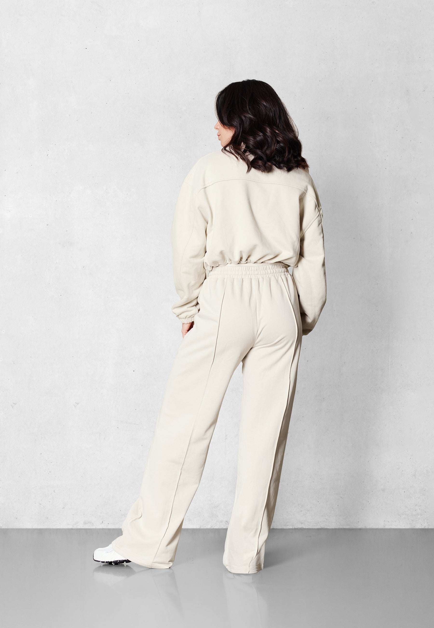 Cropped Sweater Jacket - Beige
