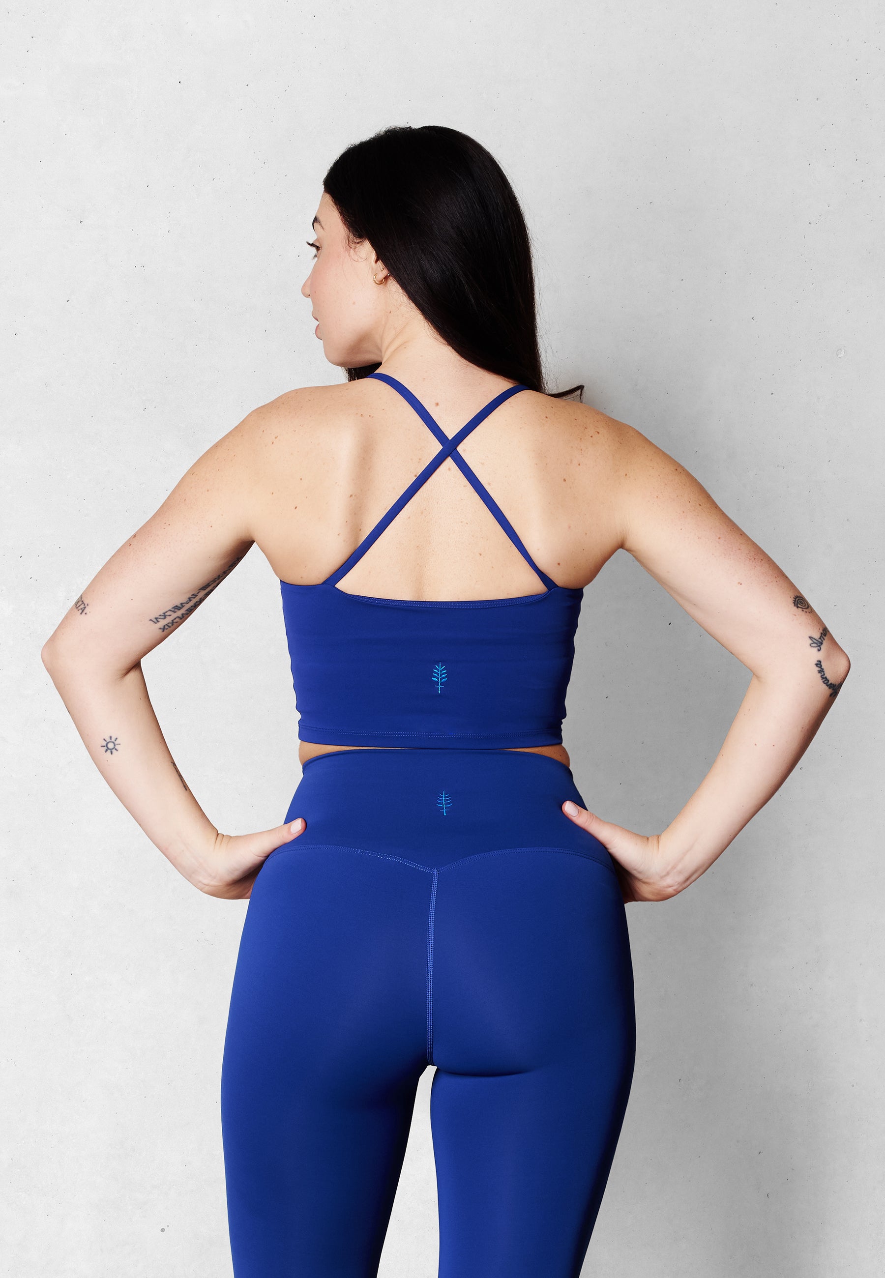 Cross Back Tank - Magnetic Blue