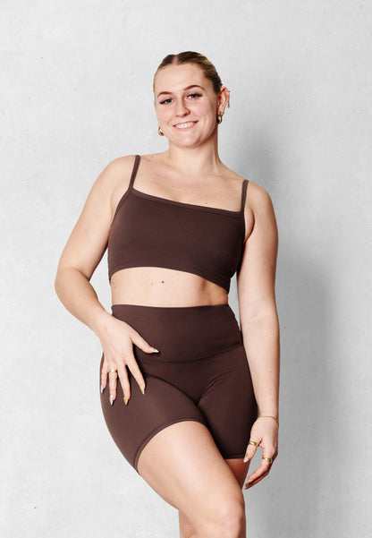 V2 Cropped Tank - Chocolate Brown