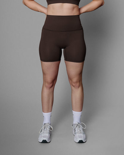 Performance Run Biker Shorts - Chocolate Brown