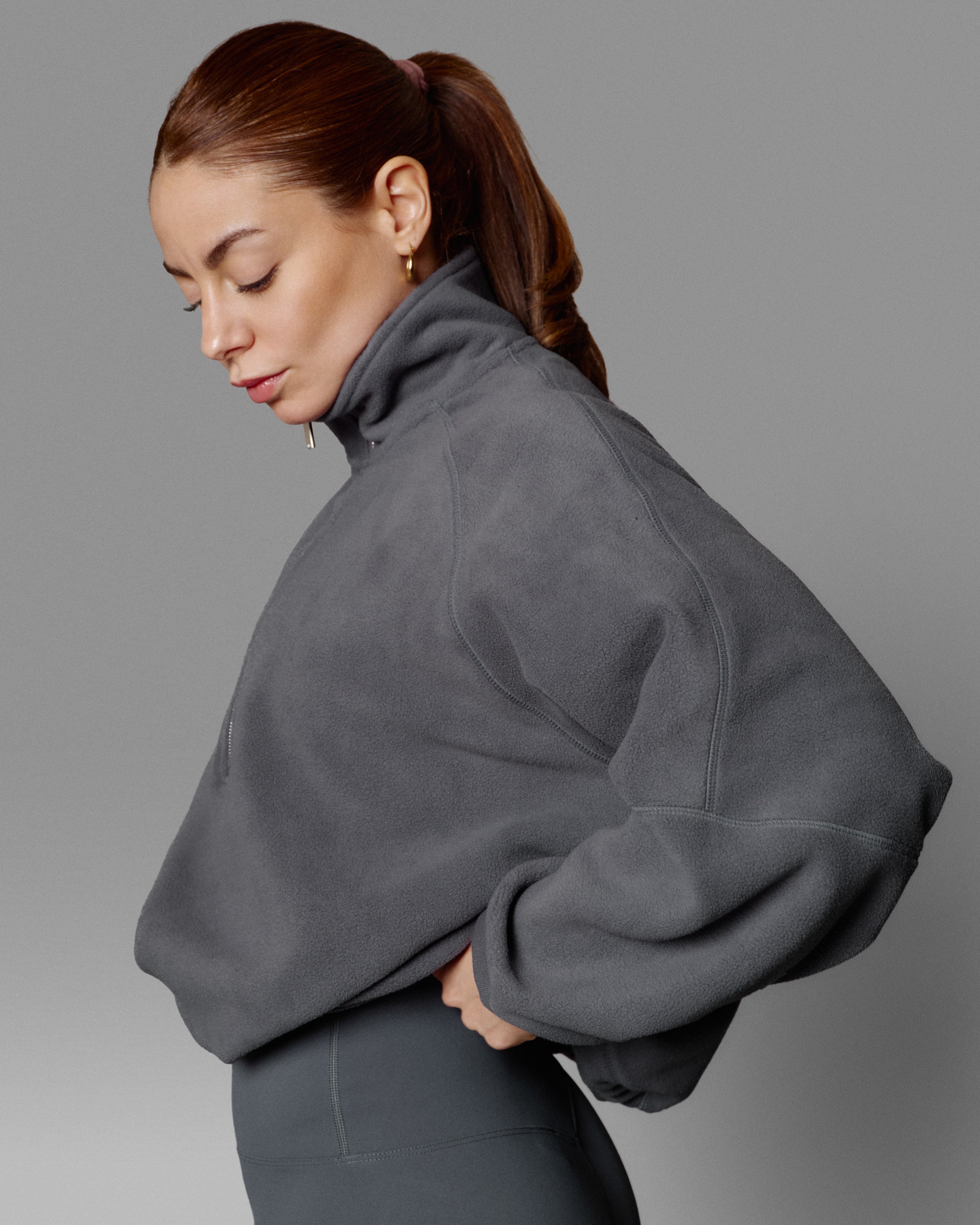 Half Zip Fleece Pullover - Deep Grey