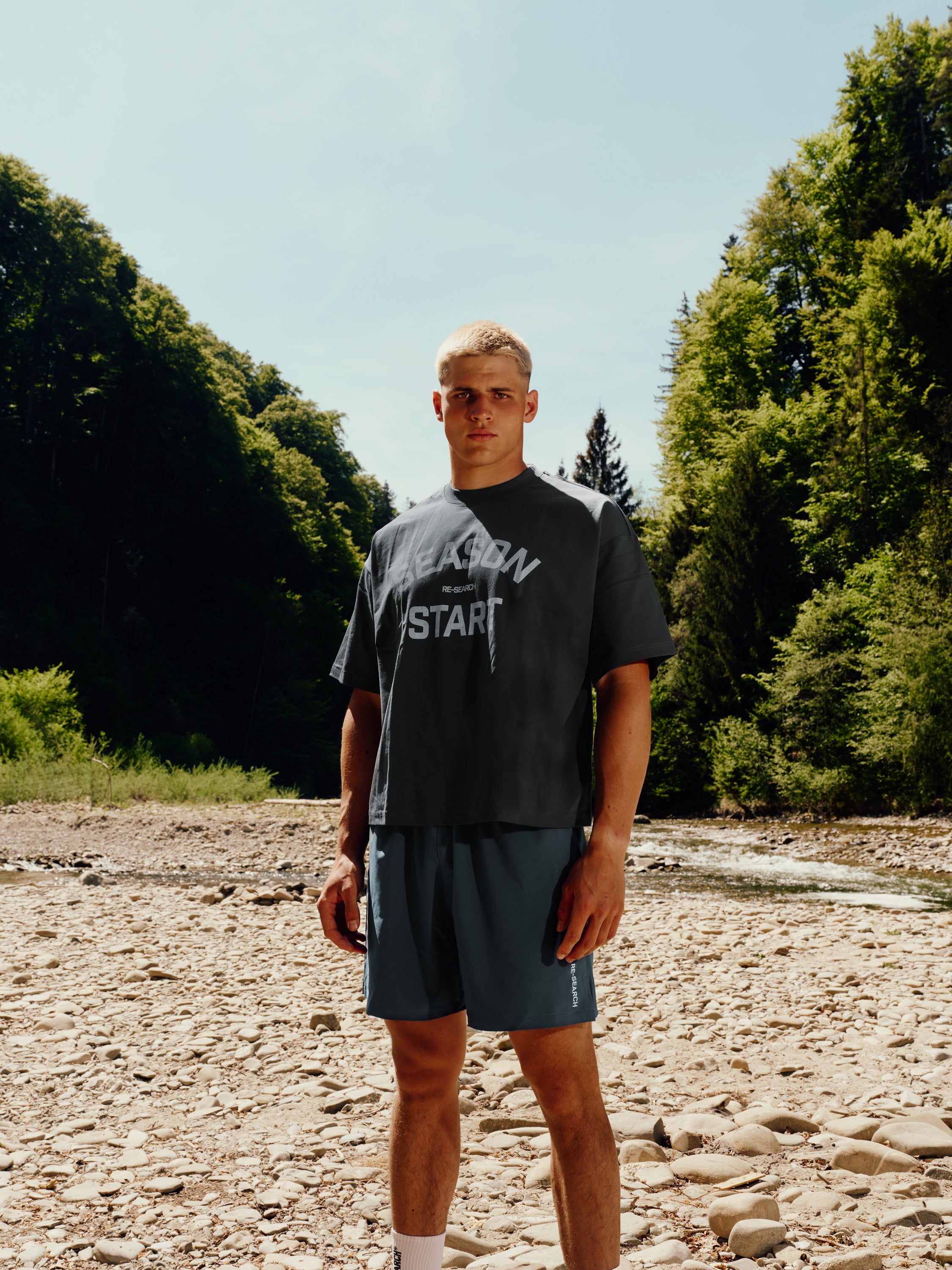 Season Start Heavyweight T - Faded Blue