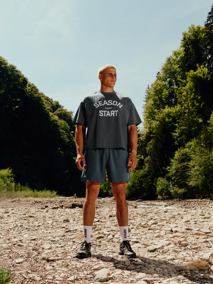 Season Start Heavyweight T - Faded Blue