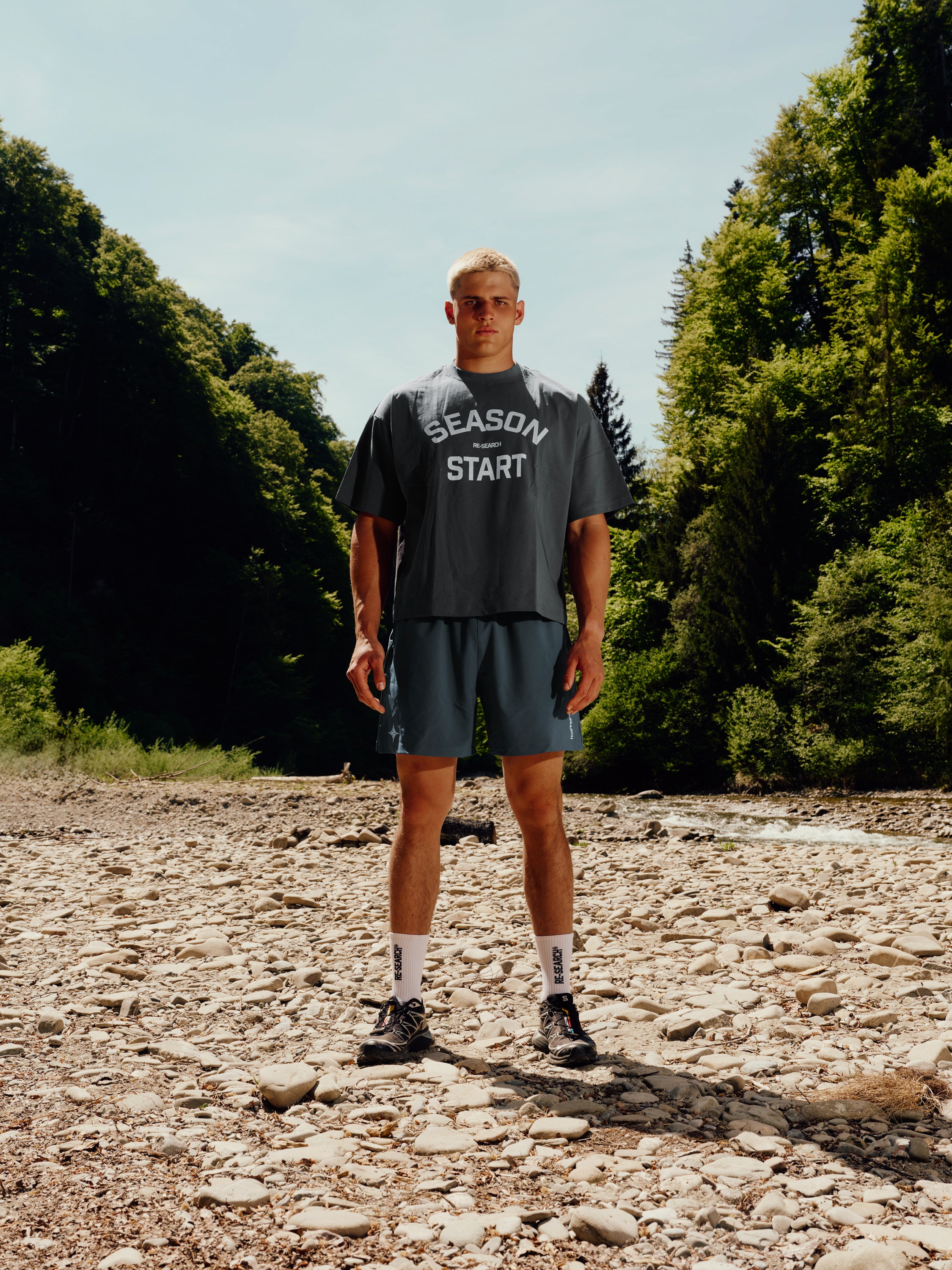 Season Start Heavyweight T - Faded Blue