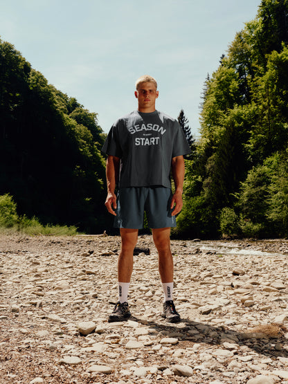 Season Start Heavyweight T - Faded Blue